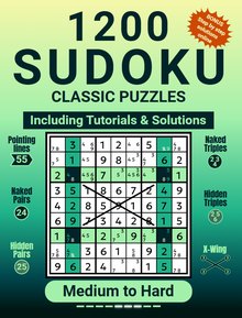Cover of 1200 Sudoku Classic Puzzles, Medium to Hard