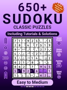 Cover of 650+ Sudoku Classic Puzzles, Easy to Medium