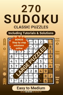 Cover of 270 Large Size Sudoku Classic Puzzles, Easy to Medium